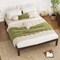 Queen Size Platform Bed Frame with Slats Support and Rubber Wood Legs